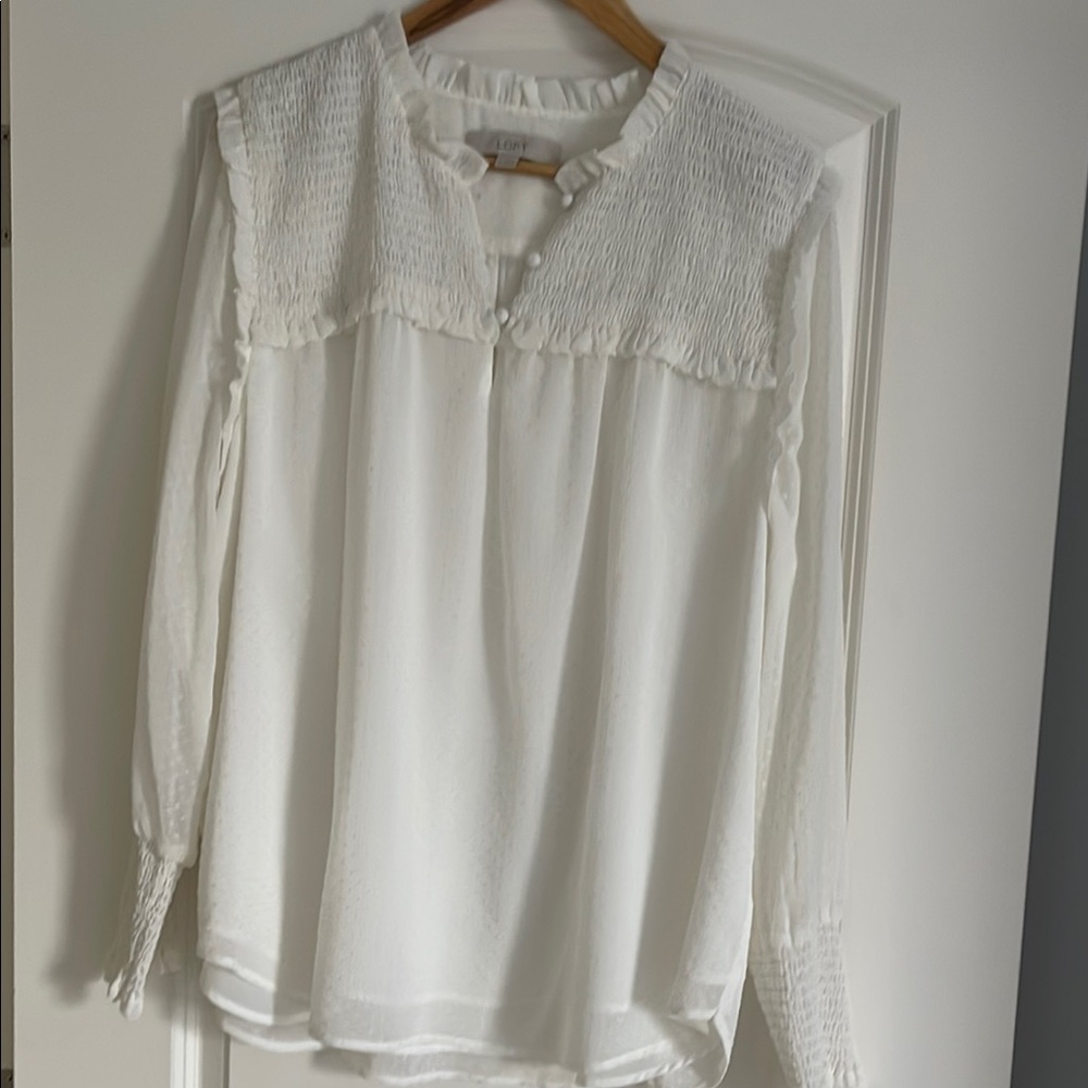 LOFT Elegant Ivory Blouse